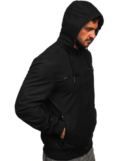 Chaqueta algodón de entretiempo para hombre negro Bolf 84M3010