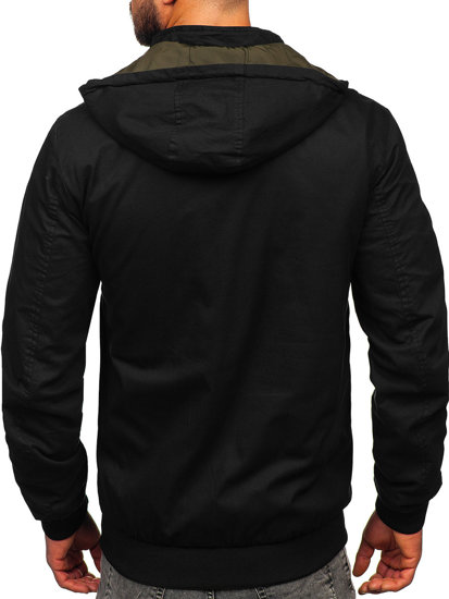 Chaqueta algodón de entretiempo para hombre negro Bolf 84M3010