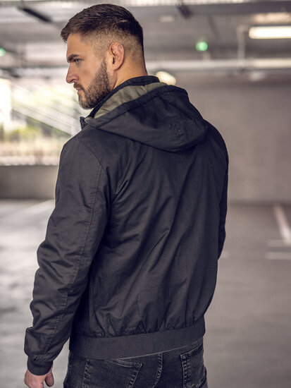 Chaqueta algodón de entretiempo para hombre negro Bolf 84M3010A