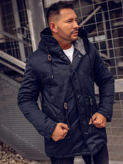 Chaqueta algodón de invierno parka para hombre azul oscuro Bolf 1793A