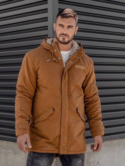 Chaqueta algodón de invierno parka para hombre camel Bolf EX838A