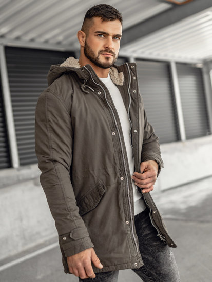 Chaqueta algodón de invierno parka para hombre caqui Bolf EX838A