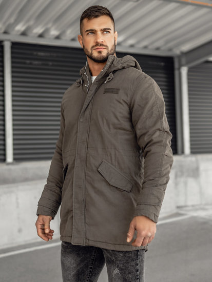 Chaqueta algodón de invierno parka para hombre caqui Bolf EX838A