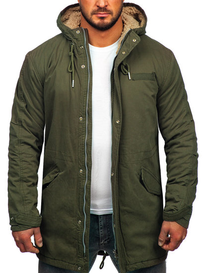 Chaqueta algodón de invierno parka para hombre caqui Bolf EX838A