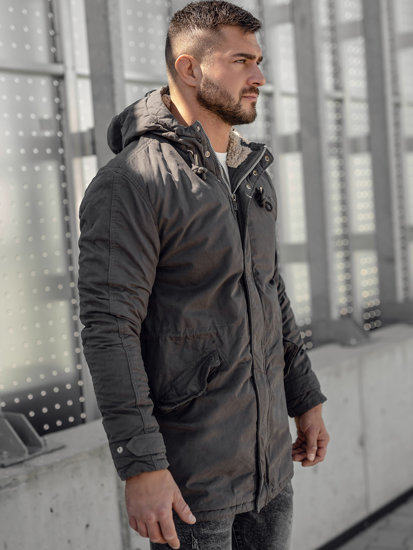 Chaqueta algodón de invierno parka para hombre grafito Bolf EX838A