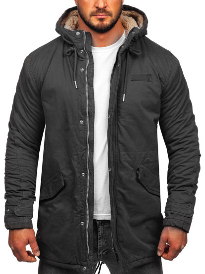 Chaqueta algodón de invierno parka para hombre grafito Bolf EX838A