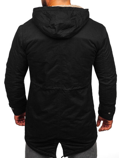 Chaqueta algodón de invierno parka para hombre negro Bolf EX838A