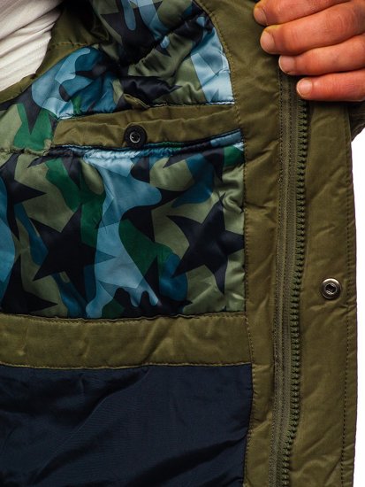 Chaqueta algodón parka de invierno para hombre verde Bolf 1793