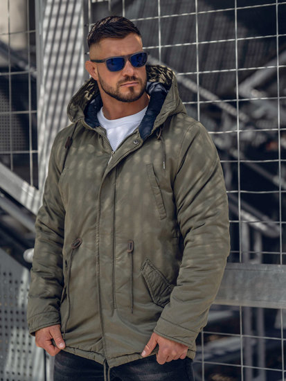 Chaqueta algodón parka de invierno para hombre verde Bolf 1793A