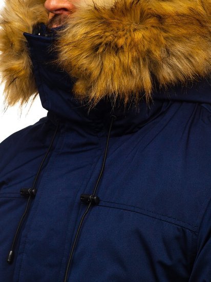 Chaqueta azul oscuro parka alaska de invierno para hombre Bolf HZ8109