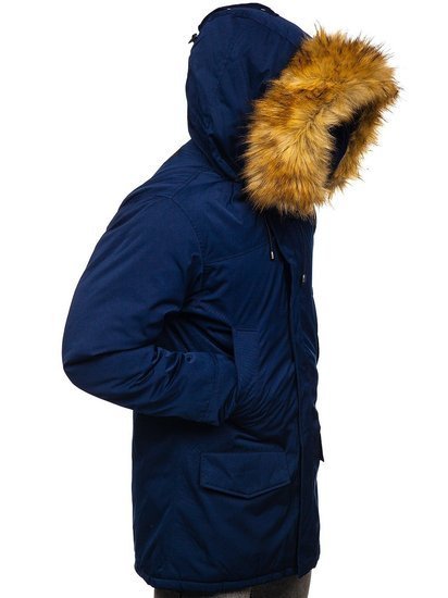 Chaqueta azul oscuro parka alaska de invierno para hombre Bolf HZ8109