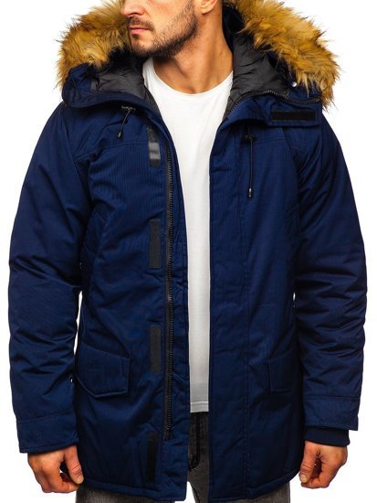 Chaqueta azul oscuro parka alaska de invierno para hombre Bolf HZ8109