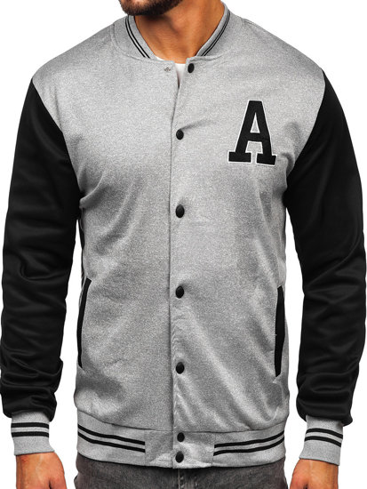 Chaqueta béisbol de entretiempo bomber para hombre gris Bolf 8B1157