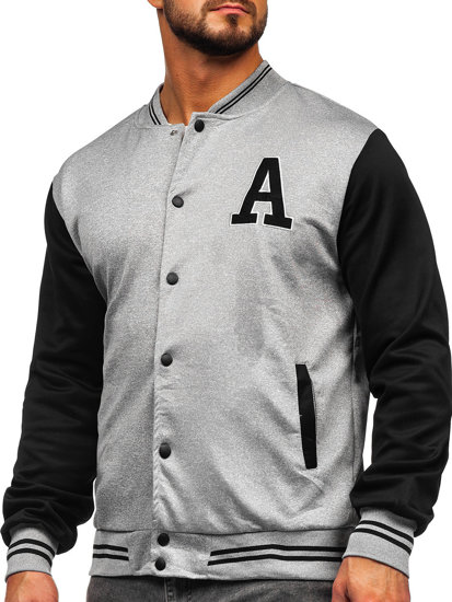 Chaqueta béisbol de entretiempo bomber para hombre gris Bolf 8B1157