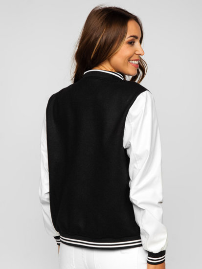 Chaqueta béisbol de entretiempo bomber para mujer negro Bolf 16M9067