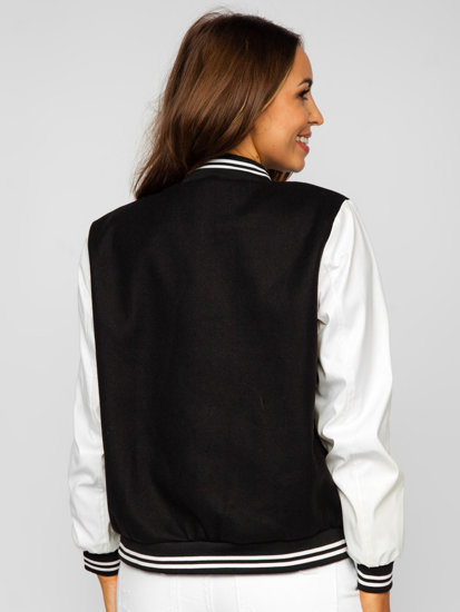 Chaqueta béisbol de entretiempo bomber para mujer negro Bolf 16M9069