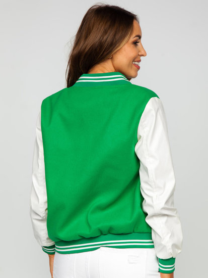 Chaqueta béisbol de entretiempo bomber para mujer verde Bolf 16M9069