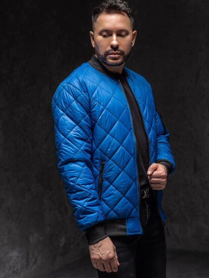 Chaqueta bomber acolchada de entretiempo para hombre azul Bolf MY-01A1