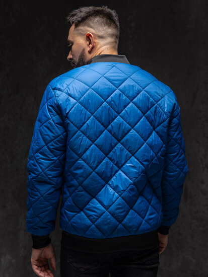 Chaqueta bomber acolchada de entretiempo para hombre azul Bolf MY-01A1