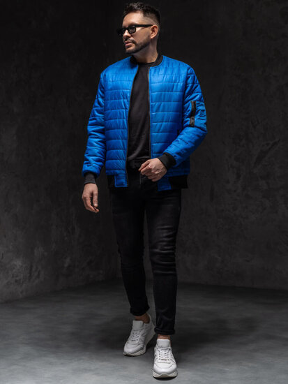 Chaqueta bomber acolchada de entretiempo para hombre azul Bolf MY-02A1