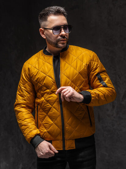 Chaqueta bomber acolchada de entretiempo para hombre camel Bolf MY-01A1