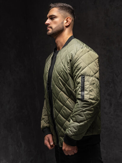 Chaqueta bomber acolchada de entretiempo para hombre caqui Bolf MY-01A1