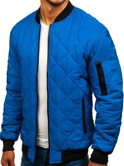 Chaqueta bomber de entretiempo para hombre azul Bolf AK76