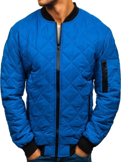 Chaqueta bomber de entretiempo para hombre azul Bolf AK76