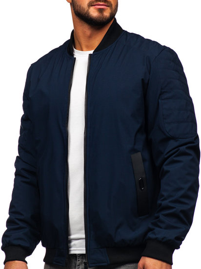 Chaqueta bomber de entretiempo para hombre azul oscuro Bolf 84M3007