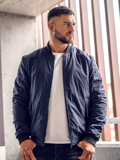 Chaqueta bomber de entretiempo para hombre azul oscuro Bolf 84M3007A