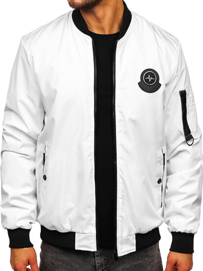 Chaqueta bomber de entretiempo para hombre blanco Bolf 84M3036