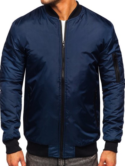 Chaqueta bomber de entretiempo para hombre color azul oscuro Bolf AK95