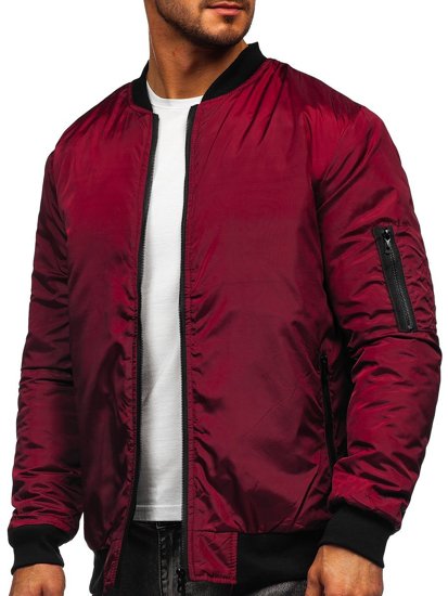 Chaqueta bomber de entretiempo para hombre color burdeos Bolf AK95