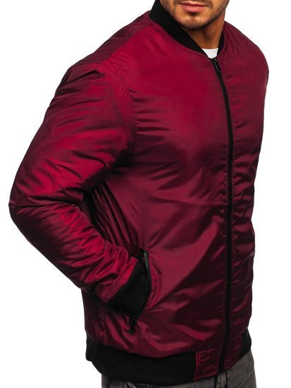 Chaqueta bomber de entretiempo para hombre color burdeos Bolf AK95