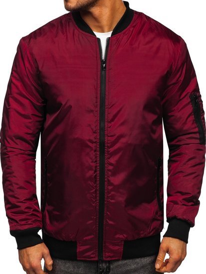 Chaqueta bomber de entretiempo para hombre color burdeos Bolf AK95