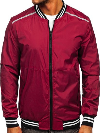 Chaqueta bomber de entretiempo para hombre color burdeos Denley M10298