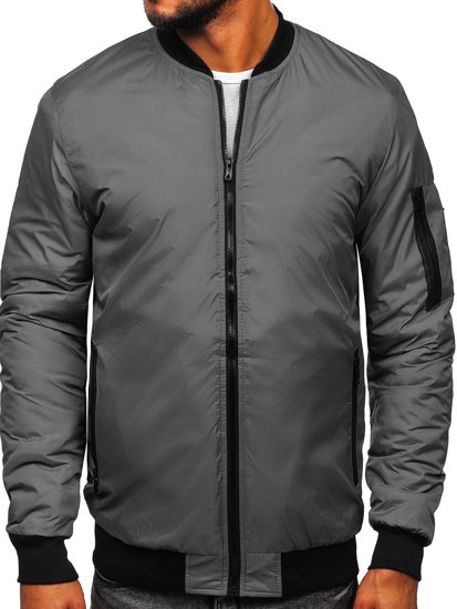 Chaqueta bomber de entretiempo para hombre color gris Bolf AK95