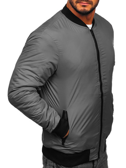 Chaqueta bomber de entretiempo para hombre color gris Bolf AK95