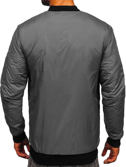 Chaqueta bomber de entretiempo para hombre color gris Bolf AK95