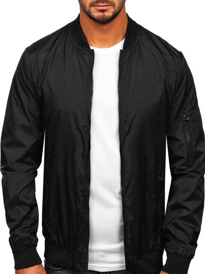 Chaqueta bomber de entretiempo para hombre negro 8M97