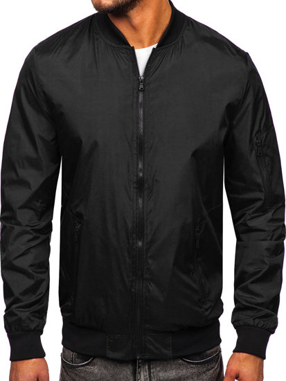 Chaqueta bomber de entretiempo para hombre negro 8M97