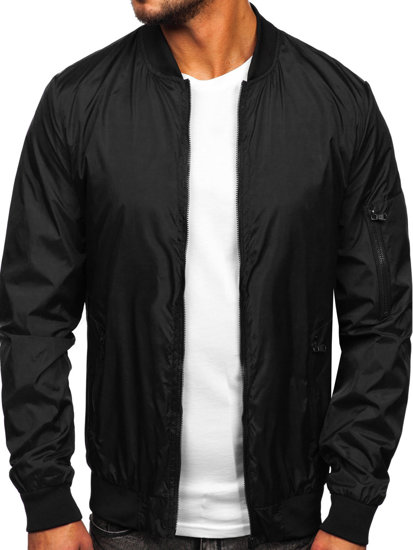 Chaqueta bomber de entretiempo para hombre negro 8M97