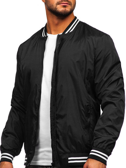 Chaqueta bomber de entretiempo para hombre negro 8M98