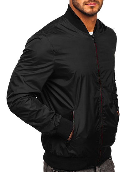 Chaqueta bomber de entretiempo para hombre negro Bolf 7116