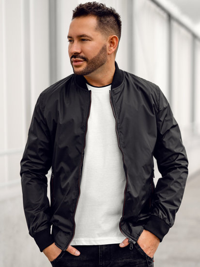 Chaqueta bomber de entretiempo para hombre negro Bolf 7116A