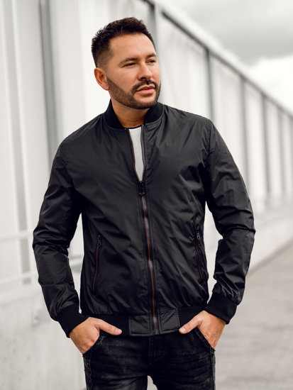 Chaqueta bomber de entretiempo para hombre negro Bolf 7116A