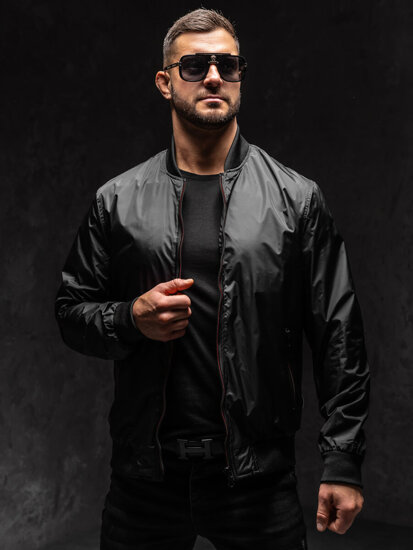 Chaqueta bomber de entretiempo para hombre negro Bolf 7116A1