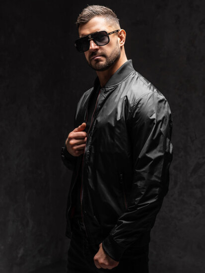 Chaqueta bomber de entretiempo para hombre negro Bolf 7116A1