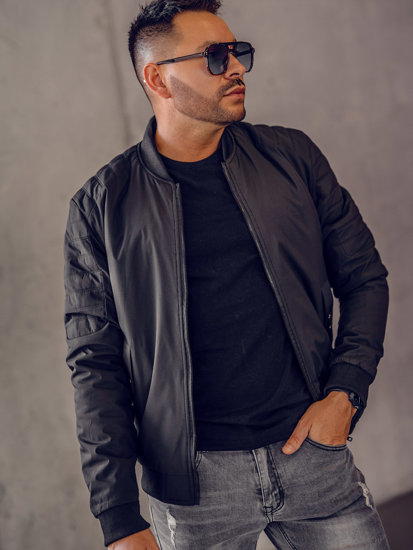 Chaqueta bomber de entretiempo para hombre negro Bolf 84M3007A