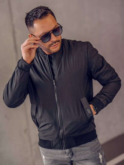 Chaqueta bomber de entretiempo para hombre negro Bolf 84M3007A